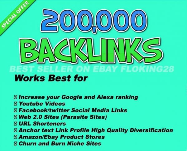 200,000 VERIFIED SEO BACKLINKS - BOOST YOUR SOCIAL MEDIA, GOOGLE & ALEXA RANKING